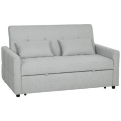 HOMCOM Three-Way Two-Seater Sofa Bed - Light Grey