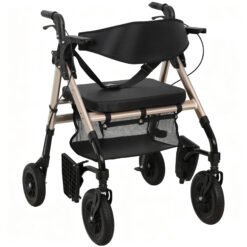 HOMCOM Rollator Walker Wheelchair, with Seat - Black
