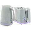HOMCOM Modern Kettle and Toaster Set - Grey