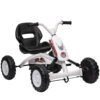 AIYAPLAY Kids Pedal Go Kart with Steel Frame, Sporty Design, for Ages 2-5 Years, White