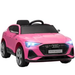 HOMCOM 12V Kids Electric Ride on, Electric Car for Kids with Parental Remote, Music, Lights, Suspension Wheels, Pink