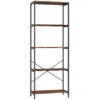 HOMCOM 5-Tier Bookshelf, Industrial Bookcase with Metal Frame - Rustic Brown and Black
