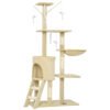 PawHut Multi-Level Cat Tower, 134cm Cat Tree with Condo and Sisal Scratching Posts for Indoor Kittens, Beige
