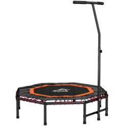 HOMCOM Fitness Trampoline, Bouncer with Adjustable Handle, Max Load 150 kg