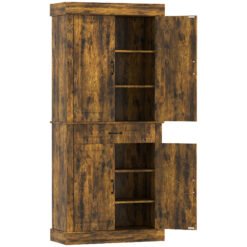 HOMCOM Tall Kitchen Cupboard, Kitchen Pantry Cabinet with Drawer, Shelves, Brown