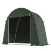 Outsunny 8 x 4 ft Garden Storage Tent, Waterproof Bike Tent with Roll-up Zipper Door and Galvanised Metal Frame, Green