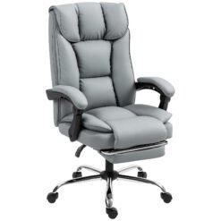 HOMCOM 155 Reclining Faux Leather Swivel Office Chair -Black