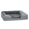 PawHut Dog Sofa Bed, Washable Pet Bed with Removable Cover and Non-Slip Bottom for Cats and Small Dogs, Grey