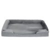 PawHut Dog Sofa Bed, Washable Pet Bed with Removable Cover and Non-Slip Bottom for Small, Medium and Large Dogs, Grey