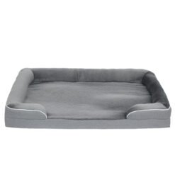 PawHut Dog Sofa Bed, Washable Pet Bed with Removable Cover and Non-Slip Bottom for Small, Medium and Large Dogs, Grey