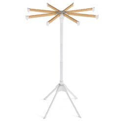 Foldable Laundry Drying Rack with 8 Bamboo Hanging Rods and 4-Legged Design