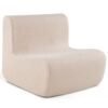 Lazy Floor Sofa Chair with Soft Velvet and Ergonomic Support-Beige