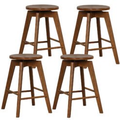 Backless Bar Stool Set of 4 360° Swivel Counter Height Bar Chairs