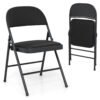 Padded Party Chairs with Metal Frame for Indoor Outdoor Use-Black