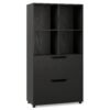 130CM 5-Tier Tall Freestanding Bookshelf for Living Room-Black