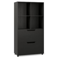 130CM 5-Tier Tall Freestanding Bookshelf for Living Room-Black