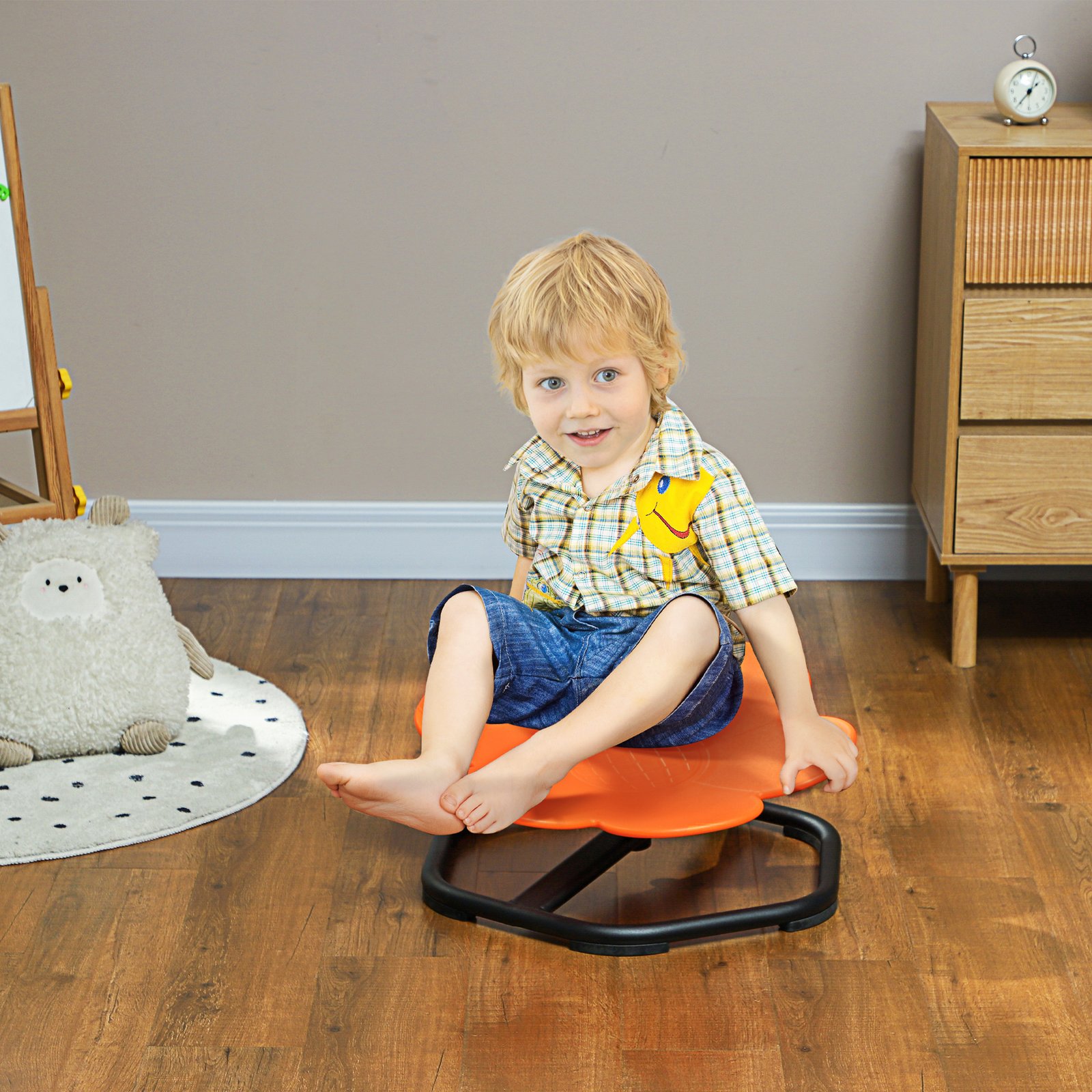 AIYAPLAY Sensory Spinning Chair for Kids, for Coordination, Balance, Orange
