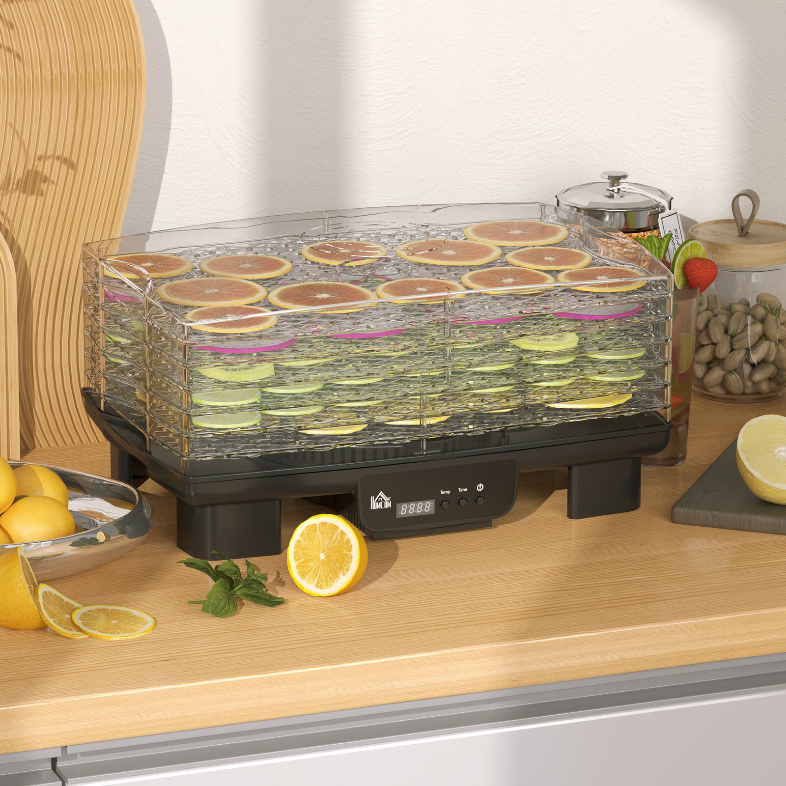 HOMCOM 40-70? Six-Tray Food Dehydrator - Black