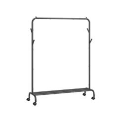 Clothes Rail with Heavy-Duty Metal Frame Ink Black
