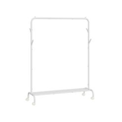 Clothes Rail with Heavy-Duty Metal Frame Cloud White
