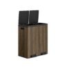 Dual Rubbish Bin 2 x 30 L Recycling Bin with 15 Rubbish Bags Dark Walnut