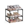 2-Tier Shoe Rack Fits 3 to 6 Pairs 30 x 42.5 x 37.5 cm Black
