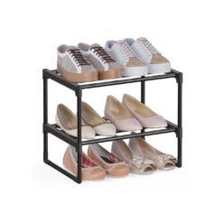 2-Tier Shoe Rack Fits 3 to 6 Pairs 30 x 42.5 x 37.5 cm Black