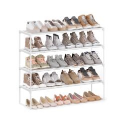 4-Tier Shoe Rack 30 x 92 x 74 cm Pearl White