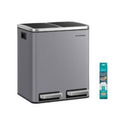 Kitchen Bin ２x 4 Gallon (2 x 15 L) Slate Grey