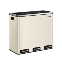 3 x 18L Kitchen Pedal Bin Sand Beige