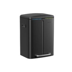 2 x 20L Metal Step Rubbish Bin Black