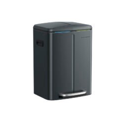 2 x 20L Metal Step Rubbish Bin Greenish-Grey