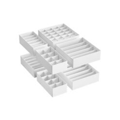 Set of 8 Foldable Underwear Drawer Organisers Cloud White