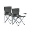 Set of 2 Folding Camping Chairs Max. Capacity 120 kg Slate Grey
