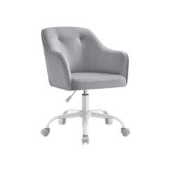 Velvet Swivel Office Chair for Study Dove Grey