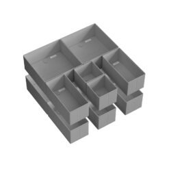 Set of 12 Foldable Fabric Drawer Organisers Dove Grey