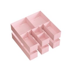 Set of 12 Foldable Fabric Drawer Organisers Jelly Pink