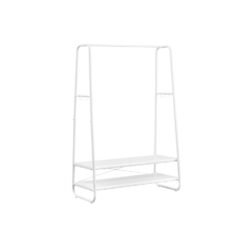 Clothes Rail with 2 Shelves Cloud White and Matte White
