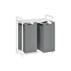 2-Compartment Laundry Hamper White