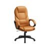 Office Chair with High Backresk and Adjustable Height Caramel Brown