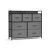 Chest of Drawers Grey and Black with Wood Grain