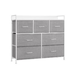 Chest of 7 Drawers Dove Grey and Cloud White