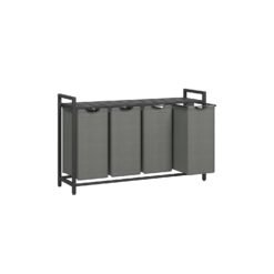 4-Compartment Laundry Basket Ink Black and Slate Grey