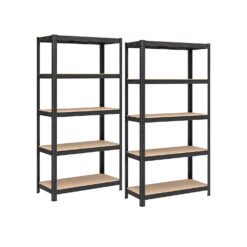 Set of 2 Heavy Duty Shelving Units Load Capacity 875 kg