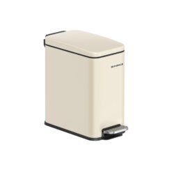 Bathroom Pedal Bin with Lid for Small Spaces Sand Beige