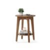 Side Table with Lower Shelf Yellowish brown