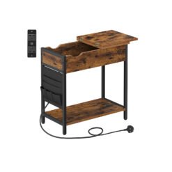 Slim Side Table with Charging Station