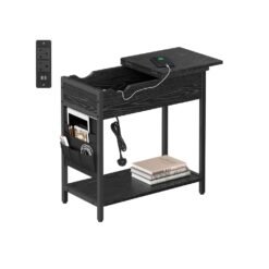 Slim Side Table with Charging Station