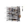 Interlocking Shoe Rack 6-Slot Slate Grey