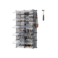 Interlocking Shoe Rack 10-Slot Slate Grey